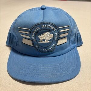 Vintage Badlands National Park South Dakota Snapback Trucker Hat | Blue | OSFA
